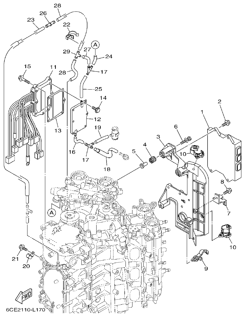 Yamaha F225FET, FL225FET ELECTRICAL 1 parts diagram